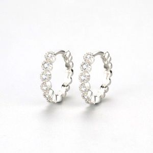 NEW 925 SILVER DIAMOND EARRINGS